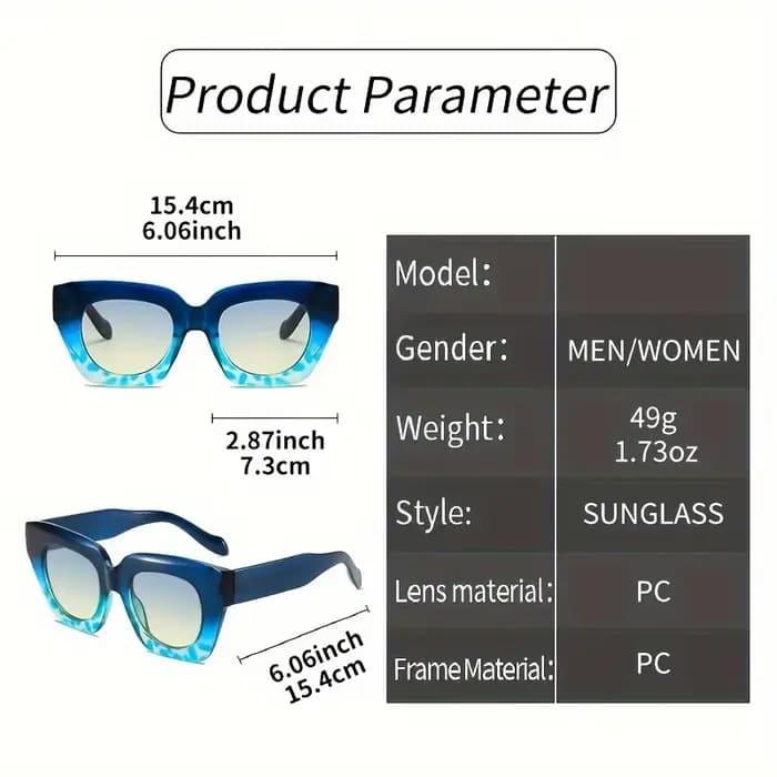 Lunettes de soleil carrées audacieuses à deux niveaux