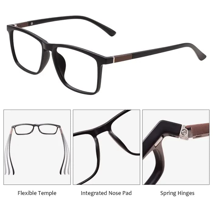 Lunettes de soleil carrées à jante complète pour hommes et femmes