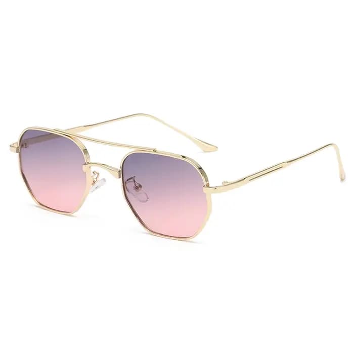 Lunettes de soleil à monture métallique double pont pour hommes et femmes