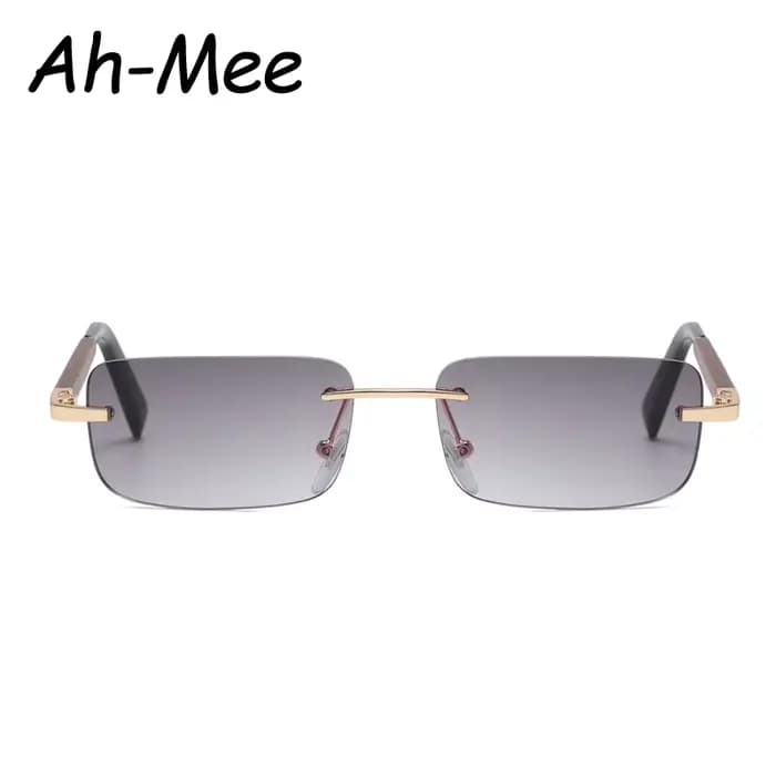 Lunettes de soleil rectangulaires en bois sans monture pour hommes et femmes, lunettes de conduite vintage, nuances carrées dégradées sans cadre, UV400, 2024