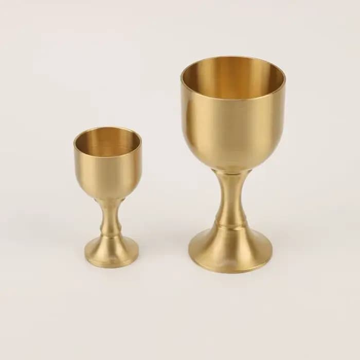 Verre à vin en laiton, gobelet de restaurant, verre à vin rouge et blanc de table, trompette en cuivre, artisanat en cuivre, décoration en cuivre, mini verre à shot