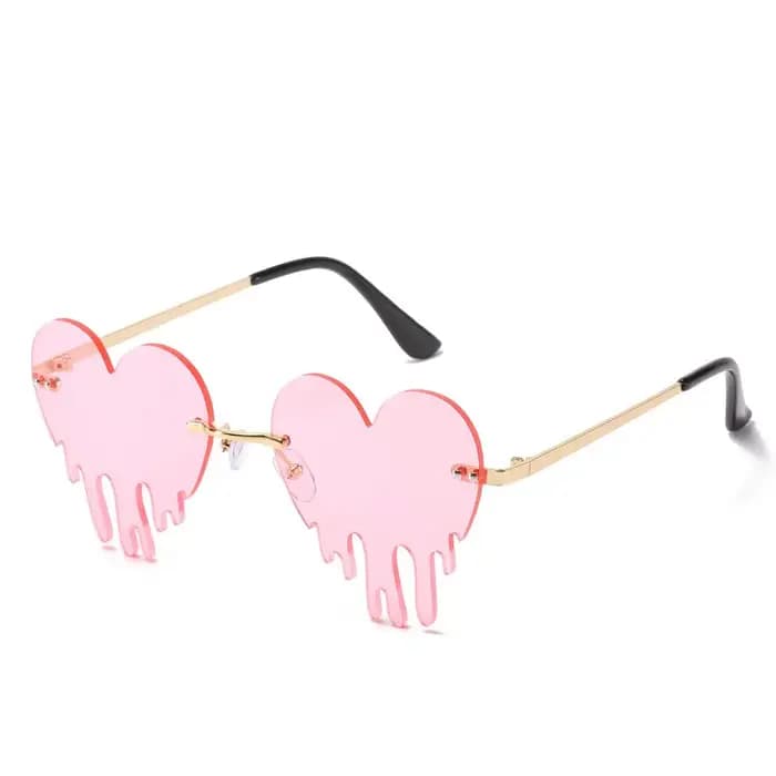 Lunettes de soleil en forme de cœur d'amour pour femmes