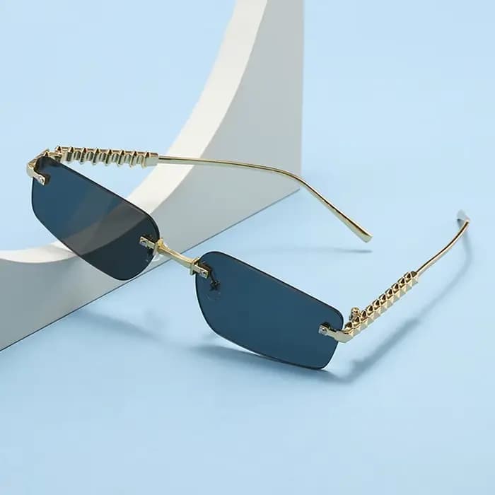 Lunettes de soleil vintage sans monture pour femmes et hommes