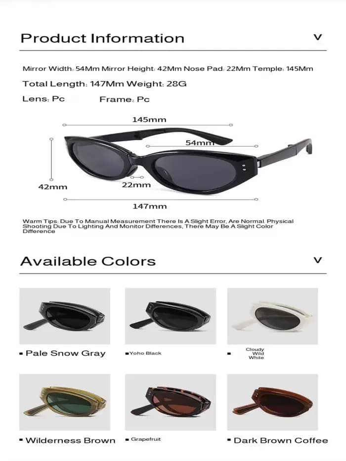 Lunettes ovales minimalistes œil de chat pour femmes