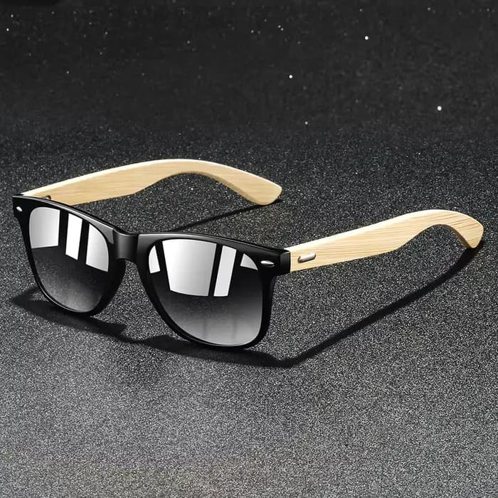 Lunettes de soleil carrées en bois de bambou vintage pour hommes et femmes