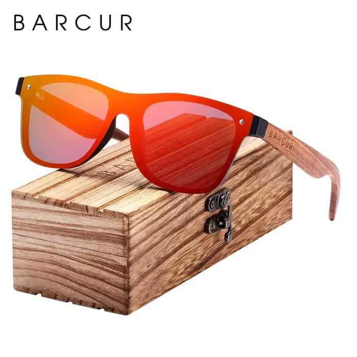 BARCUR lunettes de soleil hommes bois