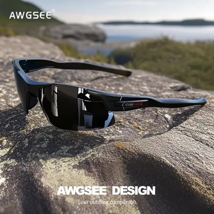Lunettes de sport polarisées semi-jante pour hommes
