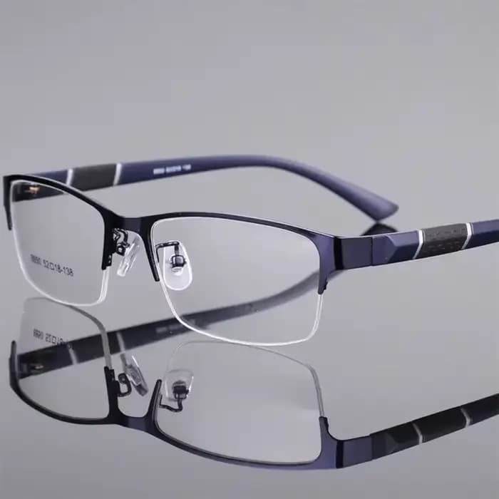 Lunettes plates demi-monture bloquant la lumière bleue