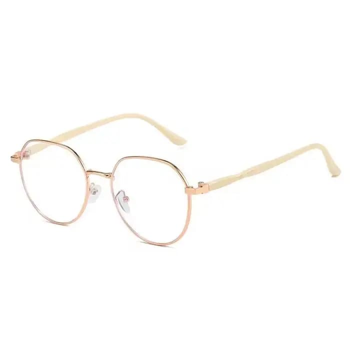 Lunettes claires femmes polygonales monture métallique