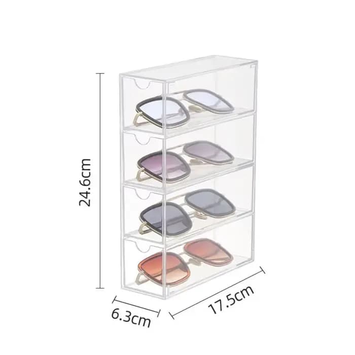Étui à lunettes en acrylique multifonctionnel