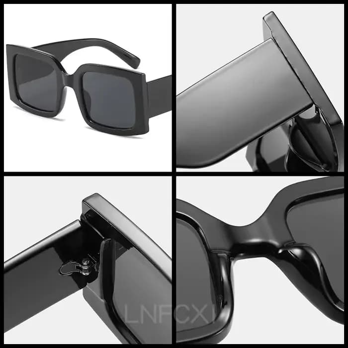 JNPCXI Lunettes de soleil rectangulaires vintage beiges pour femmes
