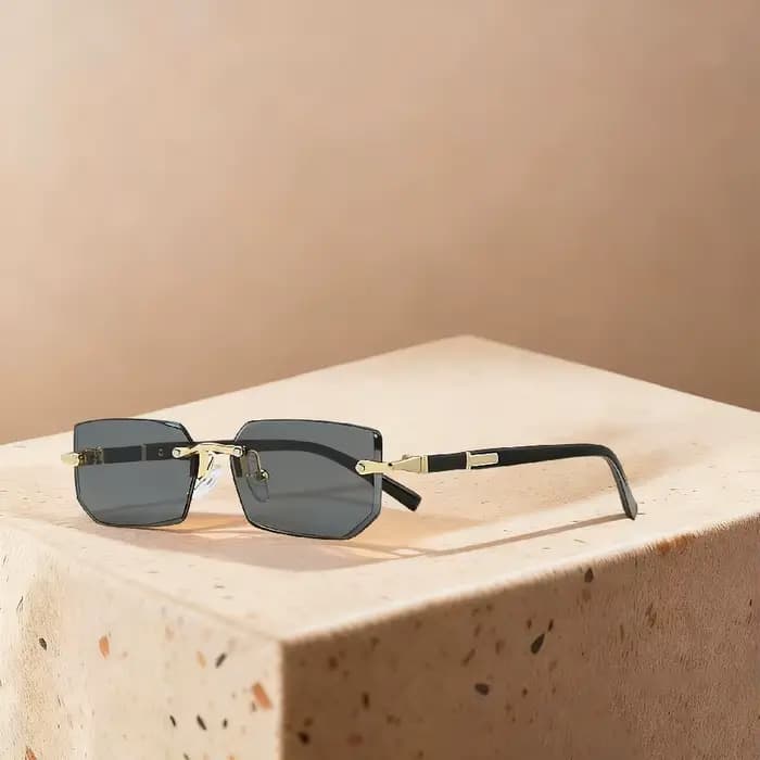 Lunettes de soleil de luxe sans monture à verres dégradés