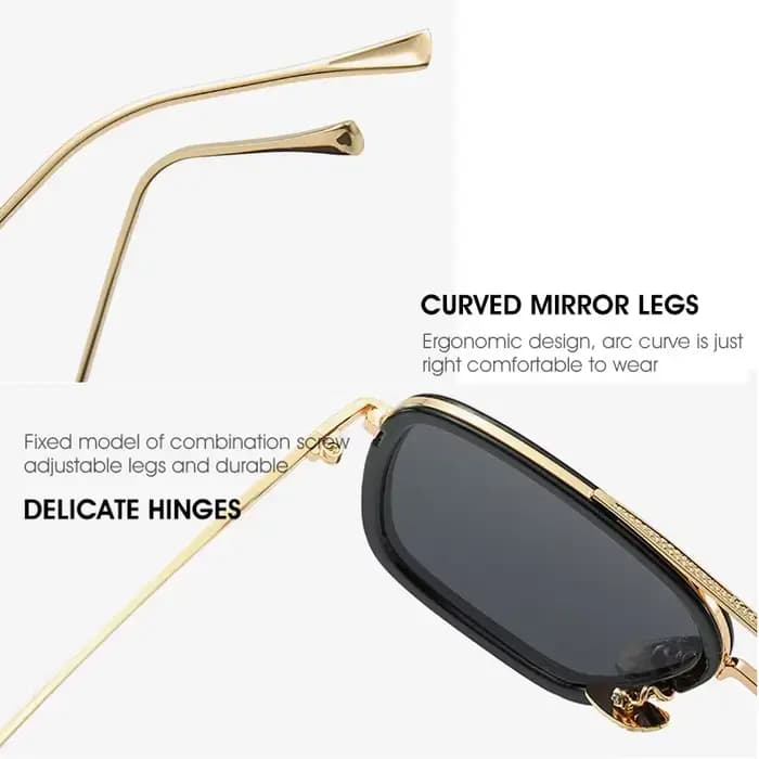 Lunettes de soleil mode cadre carré Tony Stark Style femmes
