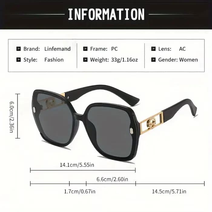 LINFEMAND Lunettes de mode à monture surdimensionnée avec lentille dégradée