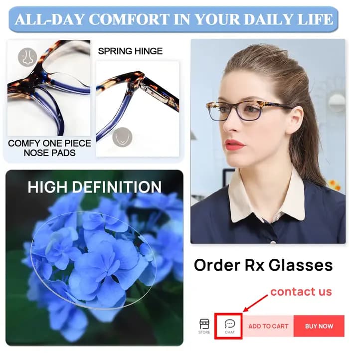 Femmes lunettes en acétate rétro bleu carré