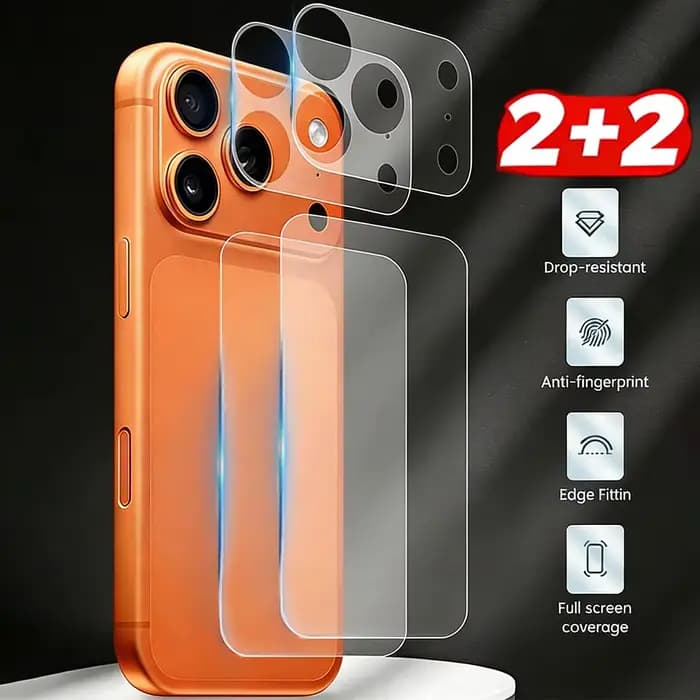 Objectif 4 en 1 + verre trempé pour écran arrière, pour iPhone 17/17 Air/17 Pro/17 Pro Max HD, Films de protection transparents anti-rayures pour iPhone17