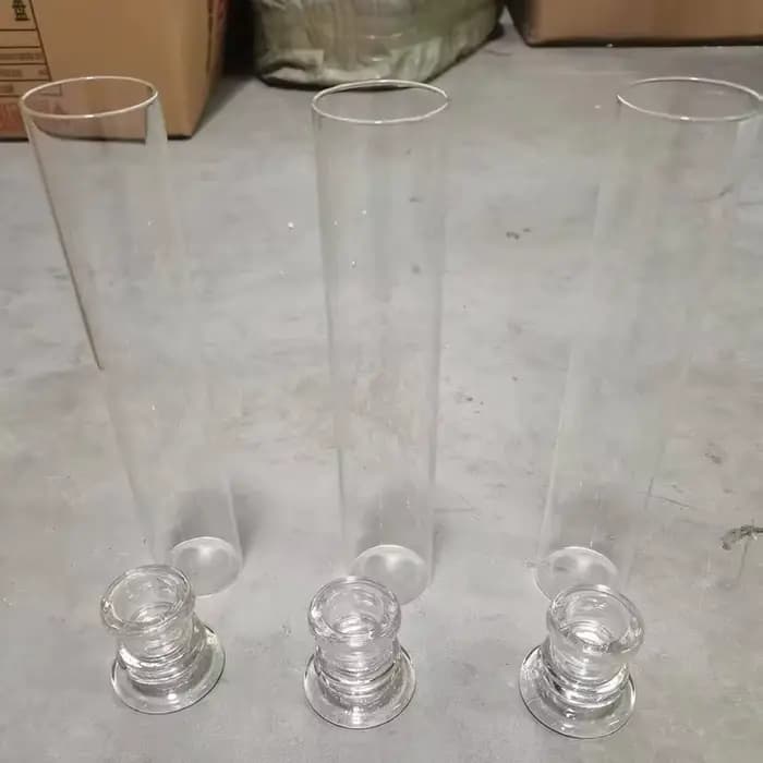20 supports de bougies transparents, porte-bougie en verre hurricane, utilisés pour décorer le centre de la table à manger, mariage
