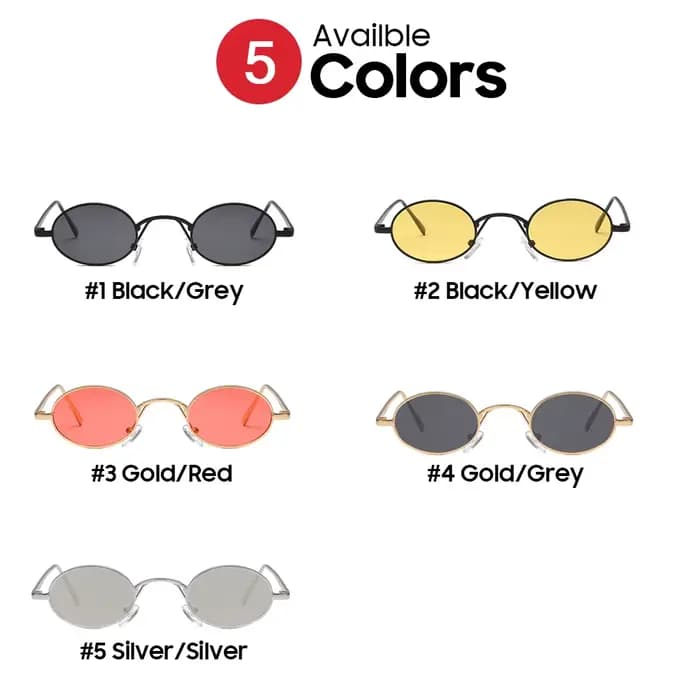 VIVIBEE Lunettes de soleil ovales vintage pour femmes 2026 Tendance Monture en métal doré Rétro Mini