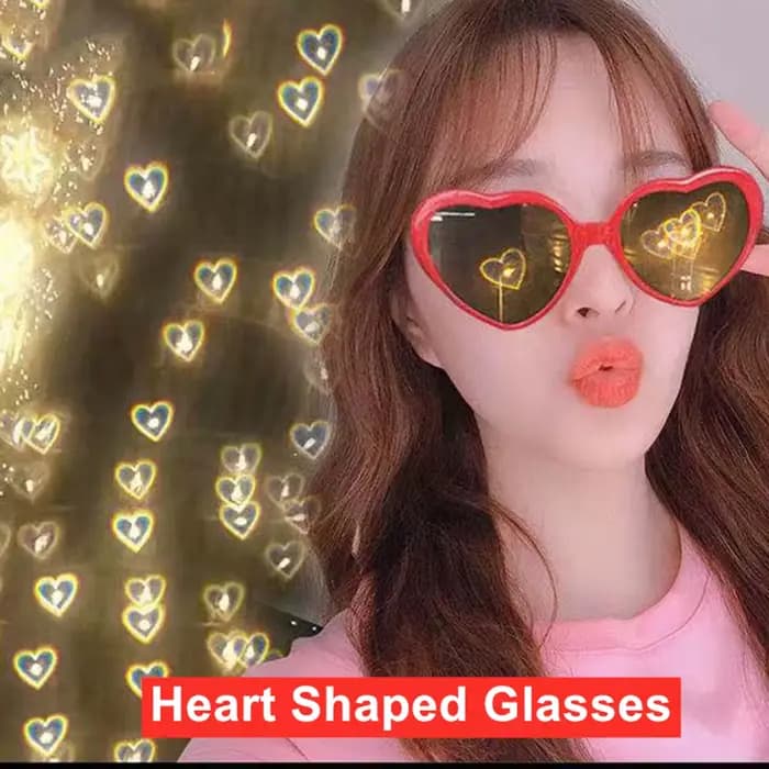 Lunettes à effets de diffraction de coeur d'amour créatifs unisexes