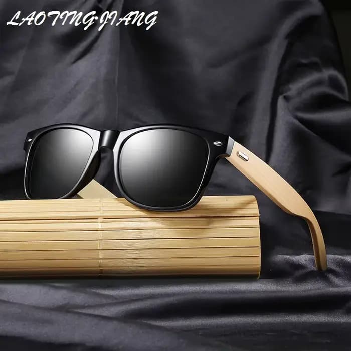 Lunettes de soleil en bois de bambou à la mode pour hommes et femmes