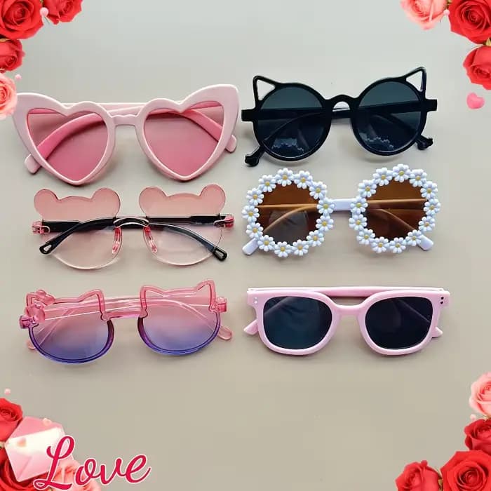 6 paires de lunettes unisexes rondes en forme de cœur