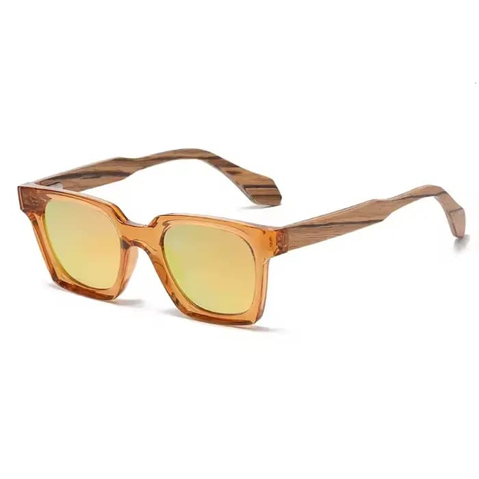 Lunettes de soleil PC tortue à la mode avec branches en bois pour hommes et femmes