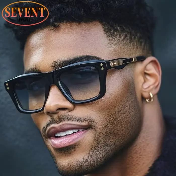 Lunettes de soleil carrées steampunk classiques pour hommes 2026 – Marque de luxe