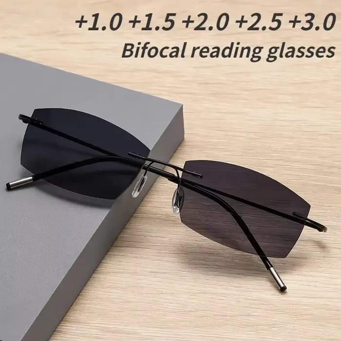 Lunettes de lecture bifocales sans cadre pour hommes