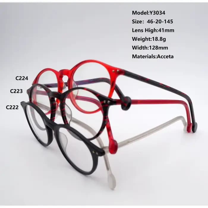 Montures de lunettes rétro en acétate faites à la main pour hommes et femmes