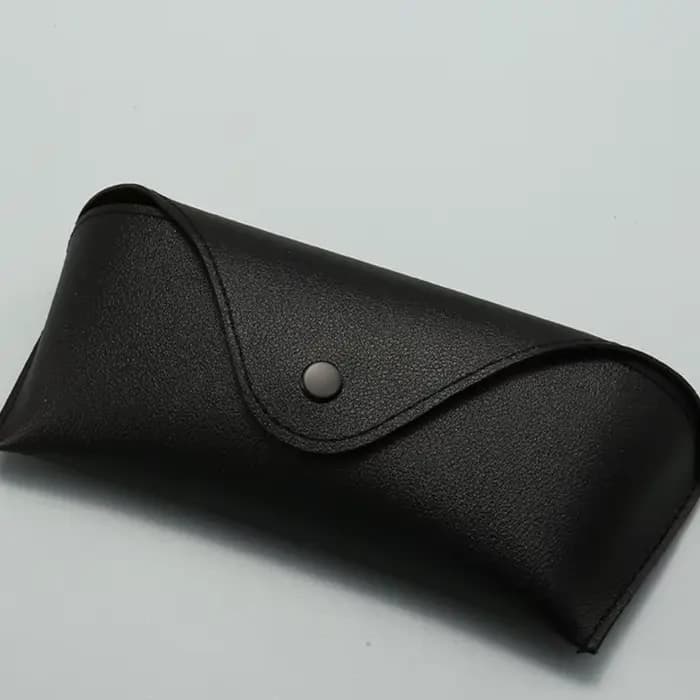 Boîte à lunettes en cuir haut de gamme de couleur unie