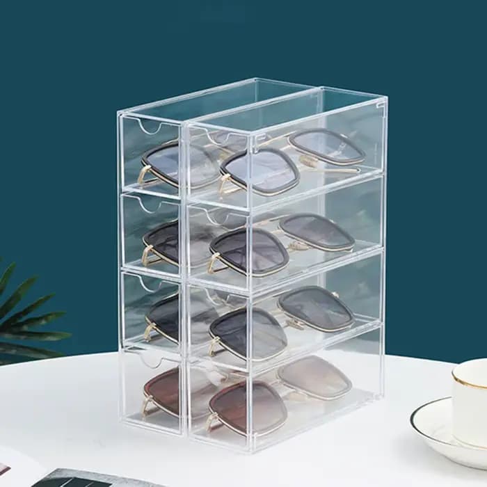Étui à lunettes en acrylique multifonctionnel