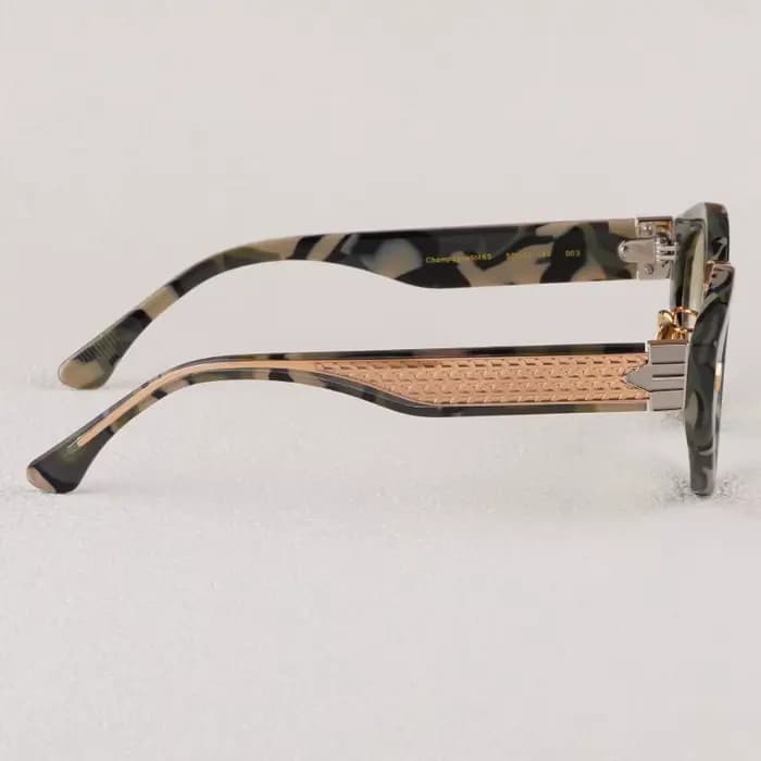 Lunettes de soleil ovales en acétate de champagne pour hommes et femmes