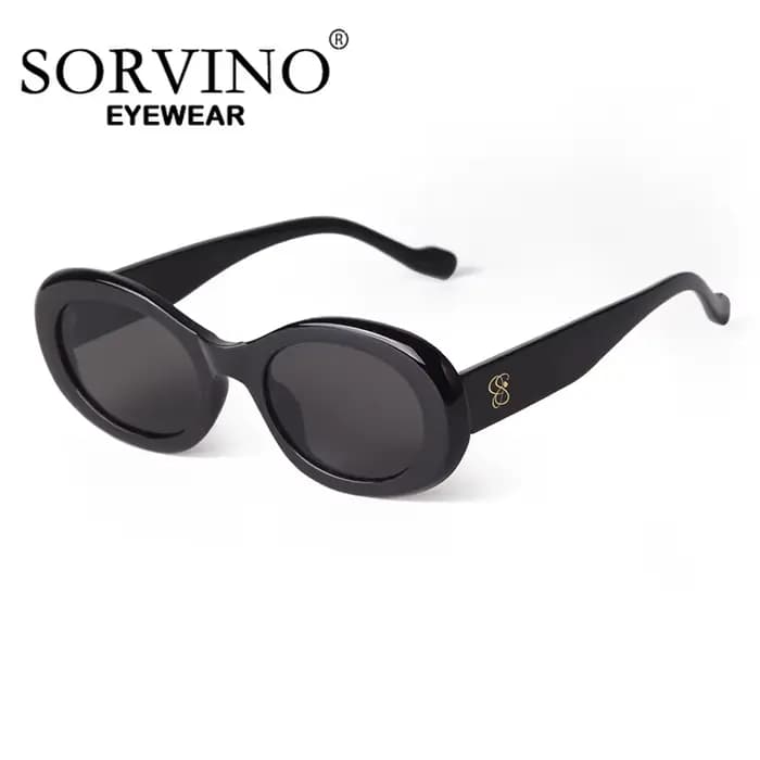 SORVINO tendance coquille de tortue noir ovale lunettes de soleil dégradé marron lentille ronde femmes hommes