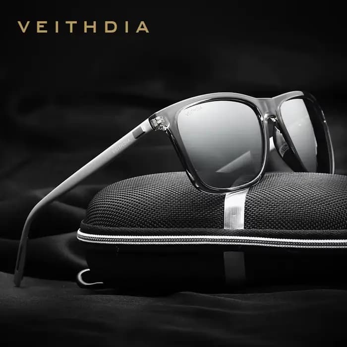 VEITHDIA hommes lunettes de soleil Vintage aluminium + TR90 photochromique polarisé UV400 lentille mode