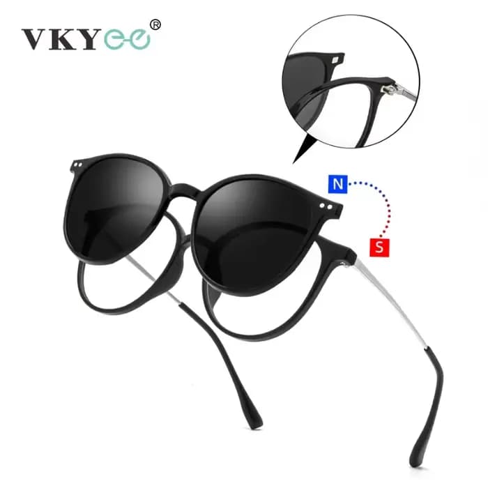 VICKY pince magnétique sur lunettes femmes conduite polarisé rond rose optique myopie
