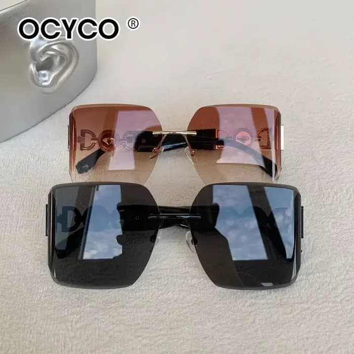 Steampunk – lunettes de soleil carrées sans bords pour hommes et femmes