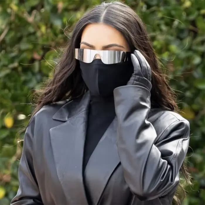 Future une pièce Y2K lunettes de soleil sans monture femmes rétro