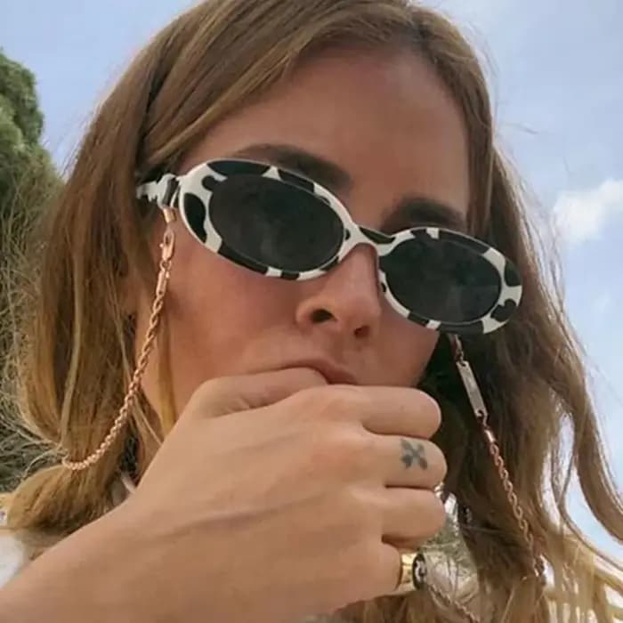 Lunettes de soleil ovales rétro roses pour femmes