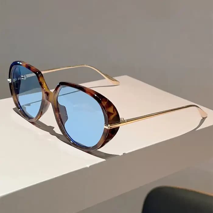 Lunettes de soleil rondes surdimensionnées tendance pour femmes et hommes