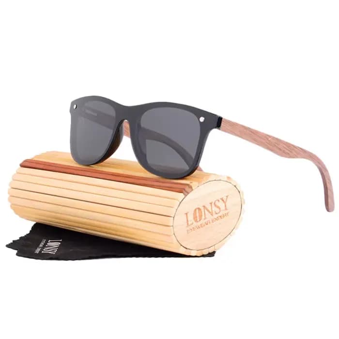 Lunettes de soleil rétro en bois pour hommes et femmes