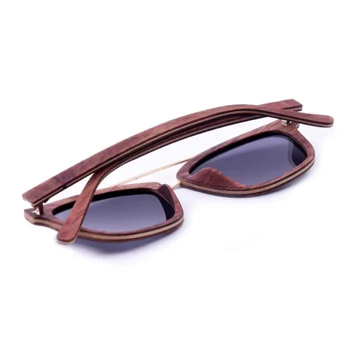 Lunettes de soleil de luxe en bois marron pour hommes et femmes