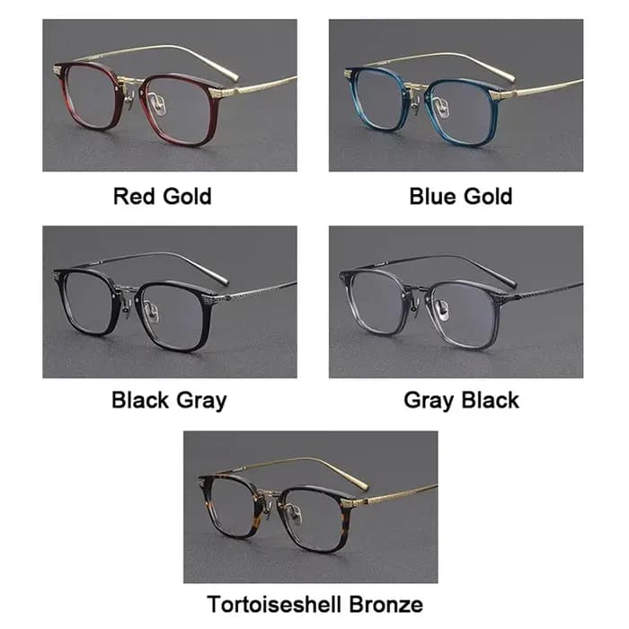 Marque japonaise même Design rétro carré hommes lunettes cadre haute qualité acétate titane