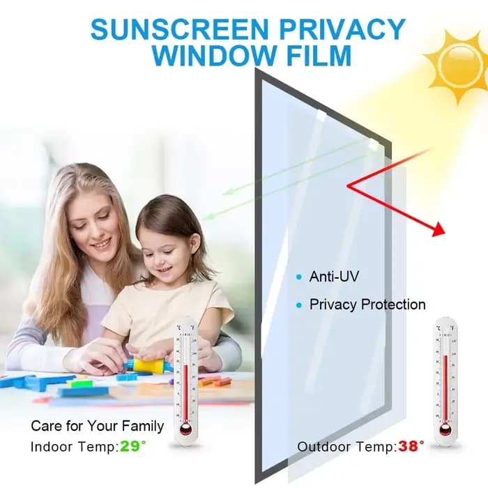 Film de Protection Solaire Argenté pour Fenêtre, Moulage Miroir à Sens Unique, Teinte Solaire, Pratique, Anti-UV, Auto-Adhésif, Verre, Document de Construction, 10m