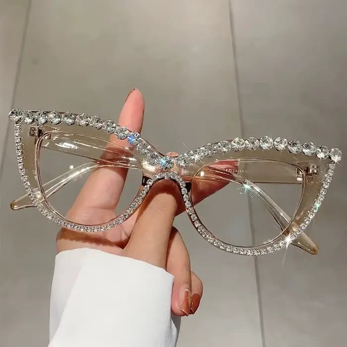 KAMMPT – lunettes œil de chat rétro avec strass pour femmes