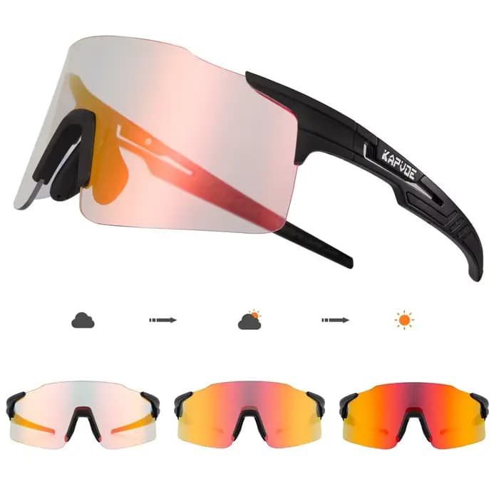Lunettes de soleil photochromiques rouges bleues pour hommes