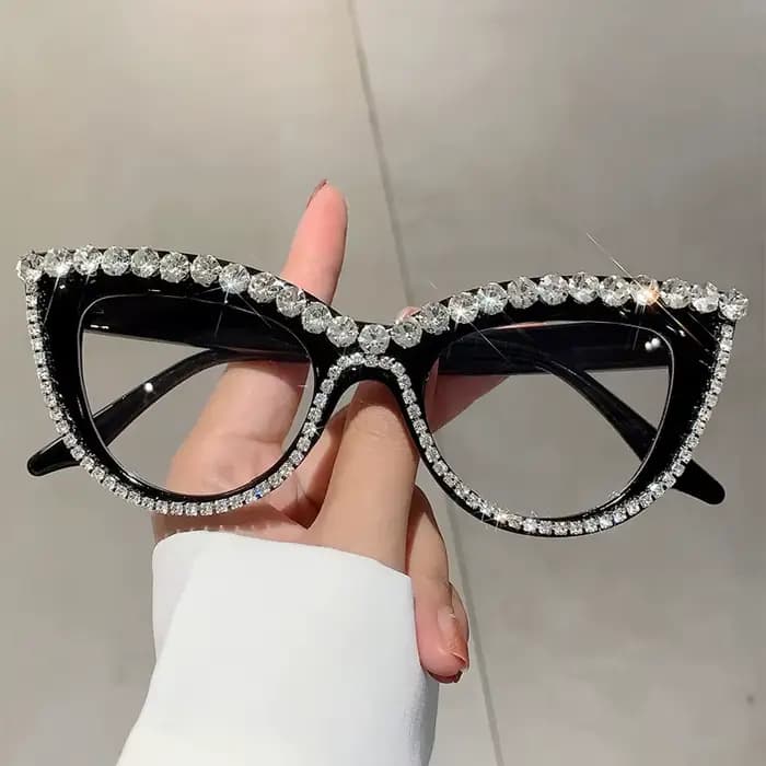 KAMMPT – lunettes œil de chat rétro avec strass pour femmes
