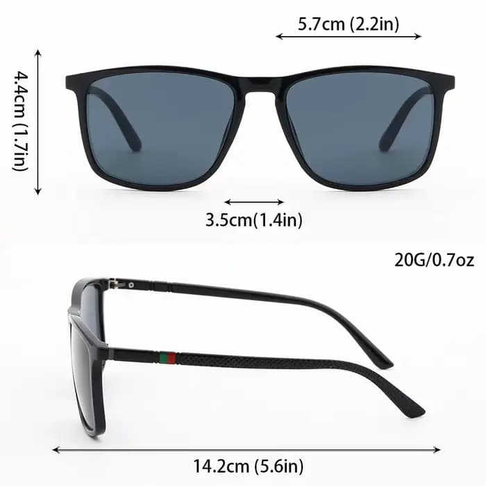 Lunettes de soleil carrées classiques pour hommes