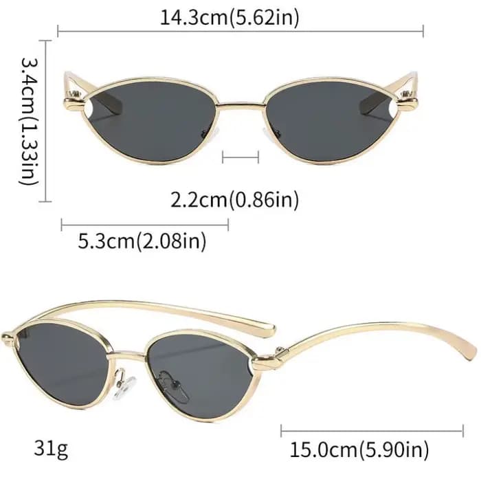 Lunettes de soleil œil de chat de luxe pour femmes