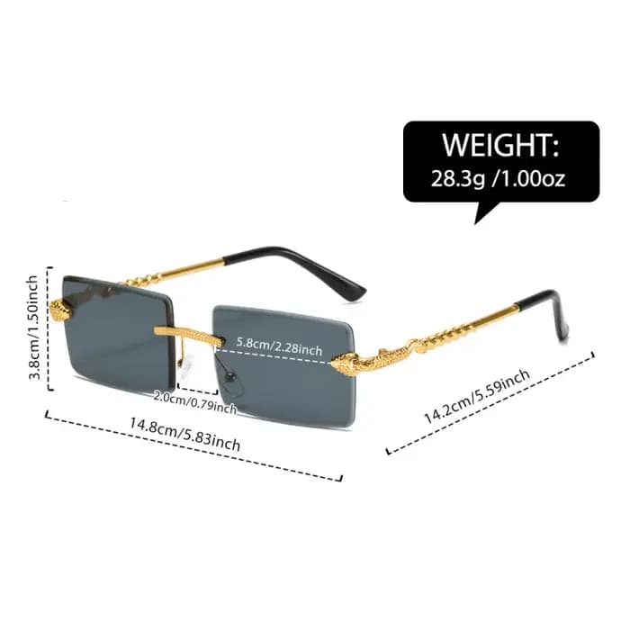 Lunettes de soleil rectangulaires sans cadre