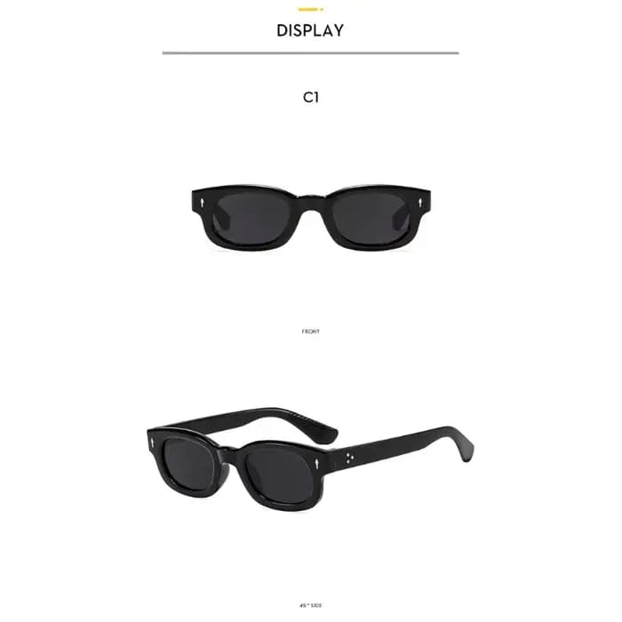 Lunettes de soleil carrées à monture fine et tendance pour hommes et femmes